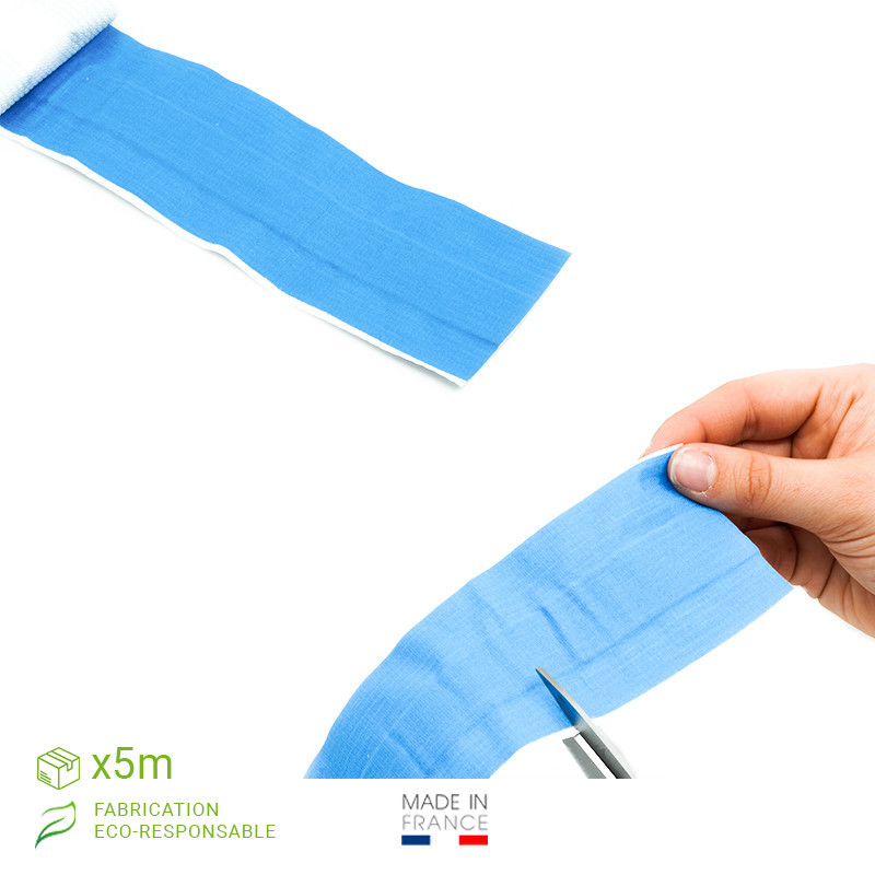 Pansement bleu detectable tissu elastique Bactoblue, 8 cm x 5 m