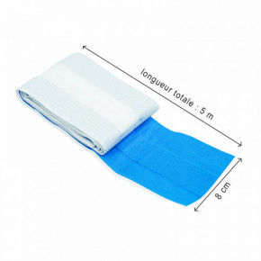 Pansement bleu detectable tissu elastique Bactoblue, 8 cm x 5 m