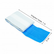 Pansement bleu detectable tissu elastique Bactoblue, 8 cm x 1 m