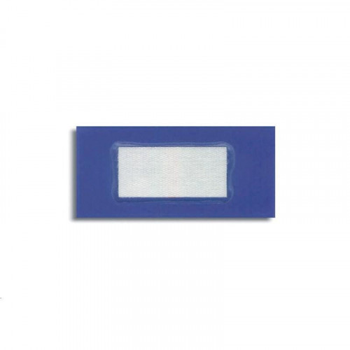 Pansement bleu détectable plastifié spécial piercing, 4 x 2 cm