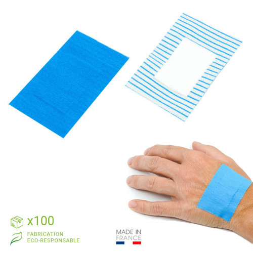 Pansement articulation bleu plastifié Jumboblue, 6 x 4 cm