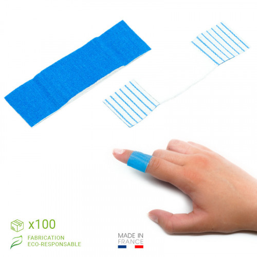 Pansement prédécoupé bleu tissu élastique Plastbleu, 6 x 2 cm