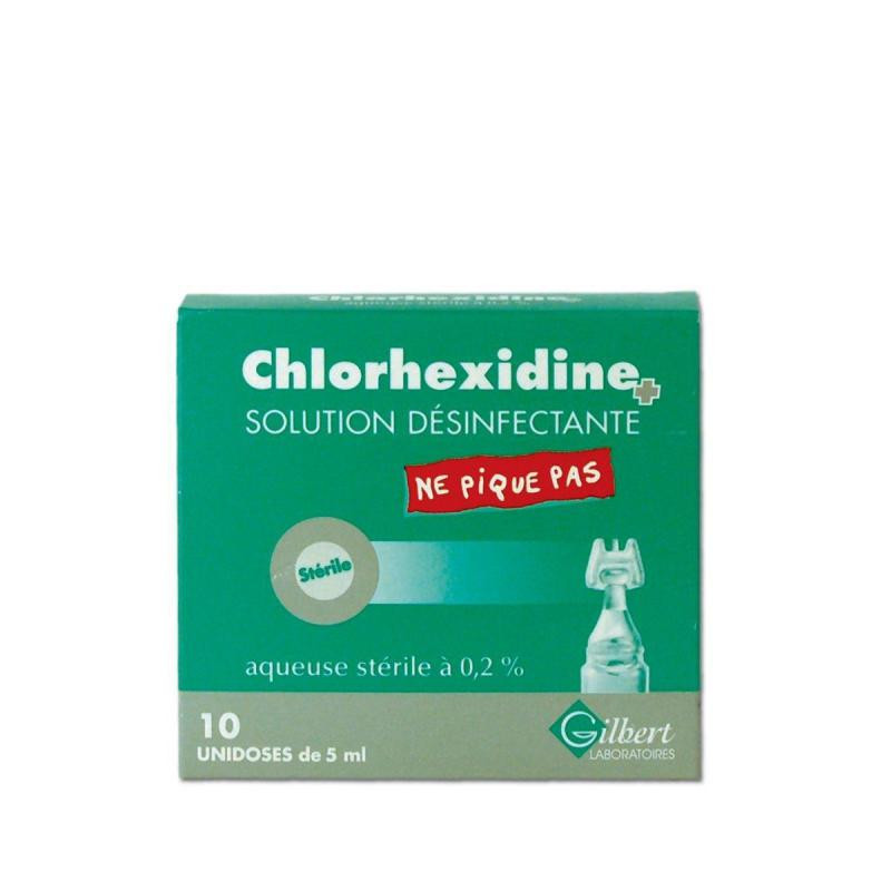 Dosettes désinfectantes et nettoyantes Chlorhexidine aqueuse 5 ml - Lot de 10