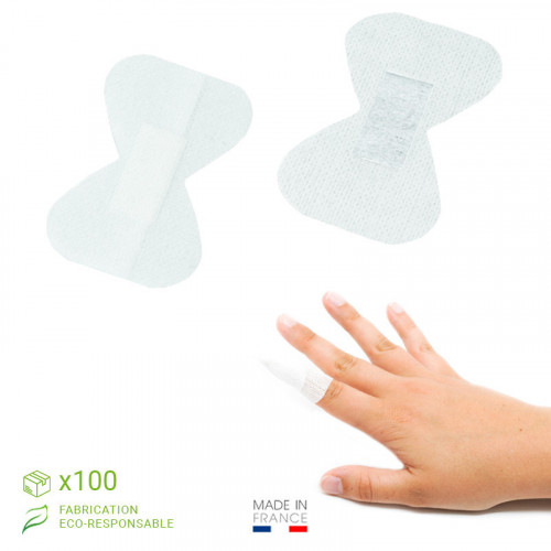 Pansements bout de doigt 7,5 x 4,6 cm - sachet de 100 Fingermet, grand modèle