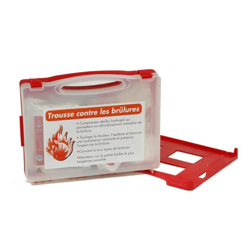 Trousse de secours brûlures, garnie, PVC, petit modèle