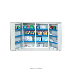 Armoire à pharmacie garnie en métal – Grande capacité – 2 portes