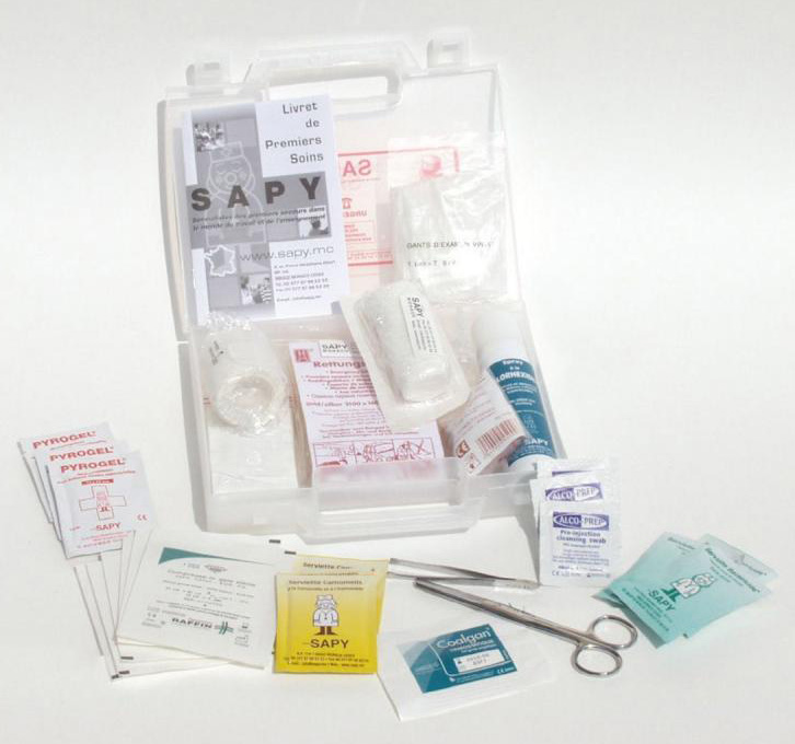 Trousse de secours Mini-Trans garnie avec support
